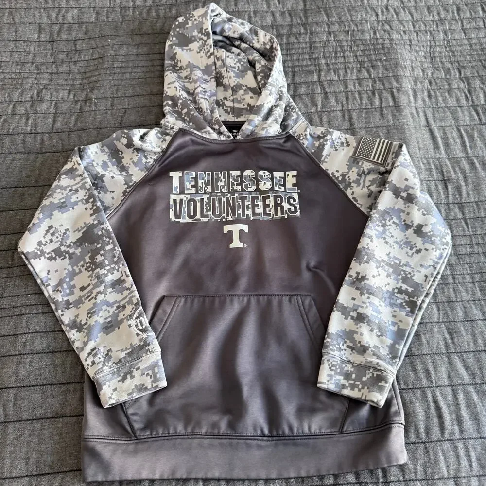 NWOT Colosseum Athletics NCAA Tennessee Volunteers Gray OHT USA Hoodie Youth M - Picture 2 of 10